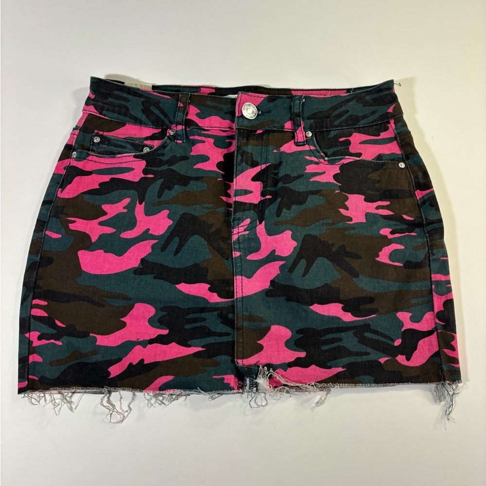 Almost Famous Pink and Green Camo Skirt